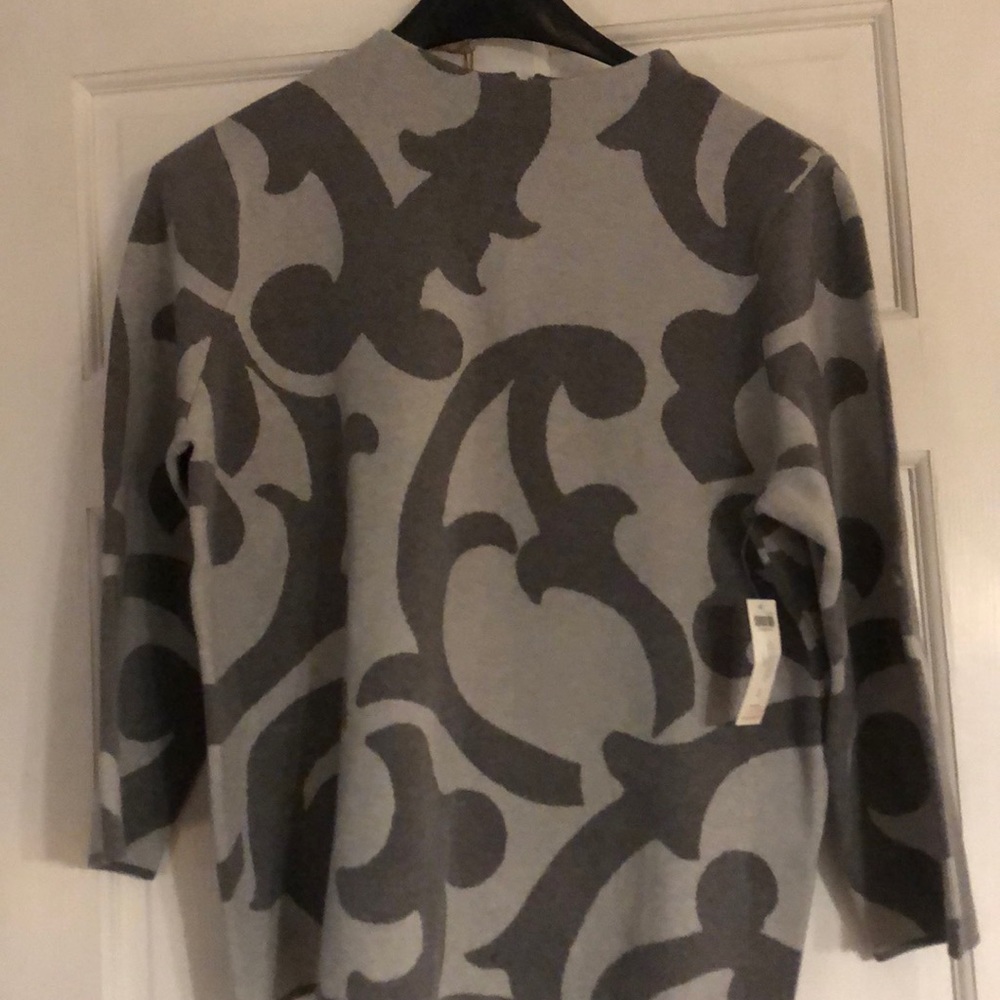 Chico new with tags printed structured mock neck sweater